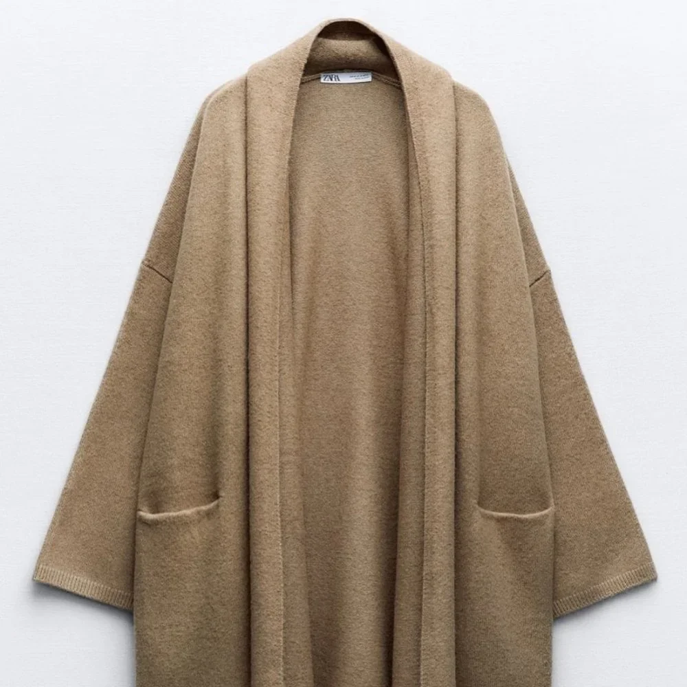 ZARA Women's Oversized Soft Knit Coat(Green marl , US S, M / EUR S, M) - Picture 6 of 11